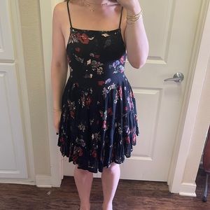 Free people floral lace back dress